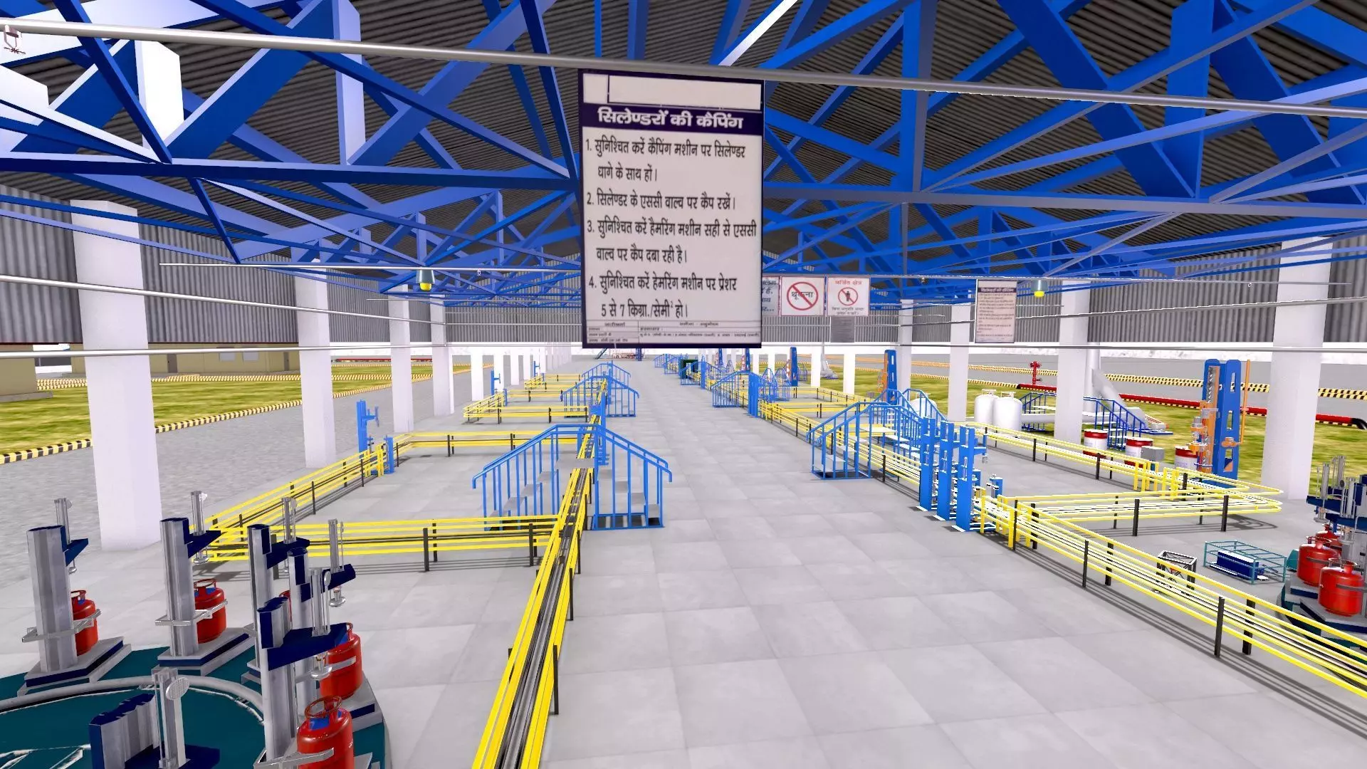 LPG Cylinder Robotic Loading System with Truck Low-poly 3D model_12