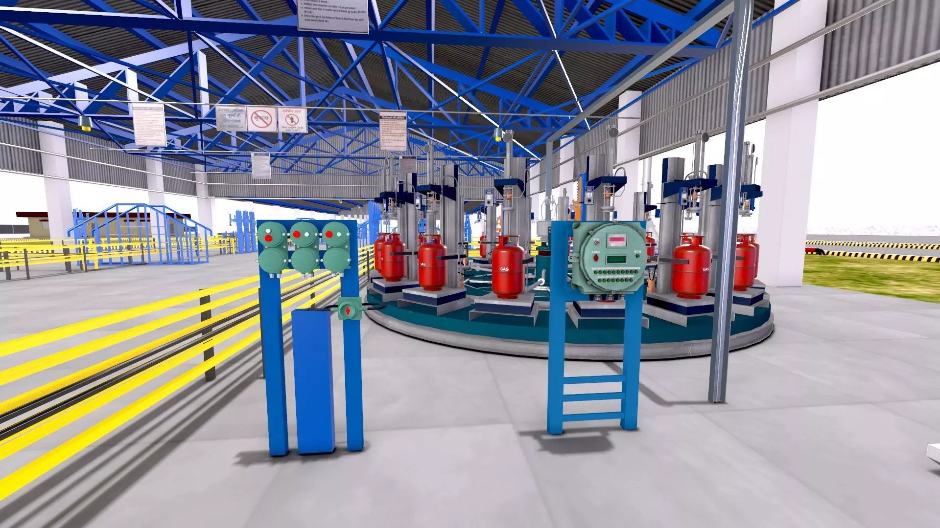 LPG Cylinder Robotic Loading System with Truck Low-poly 3D model_7