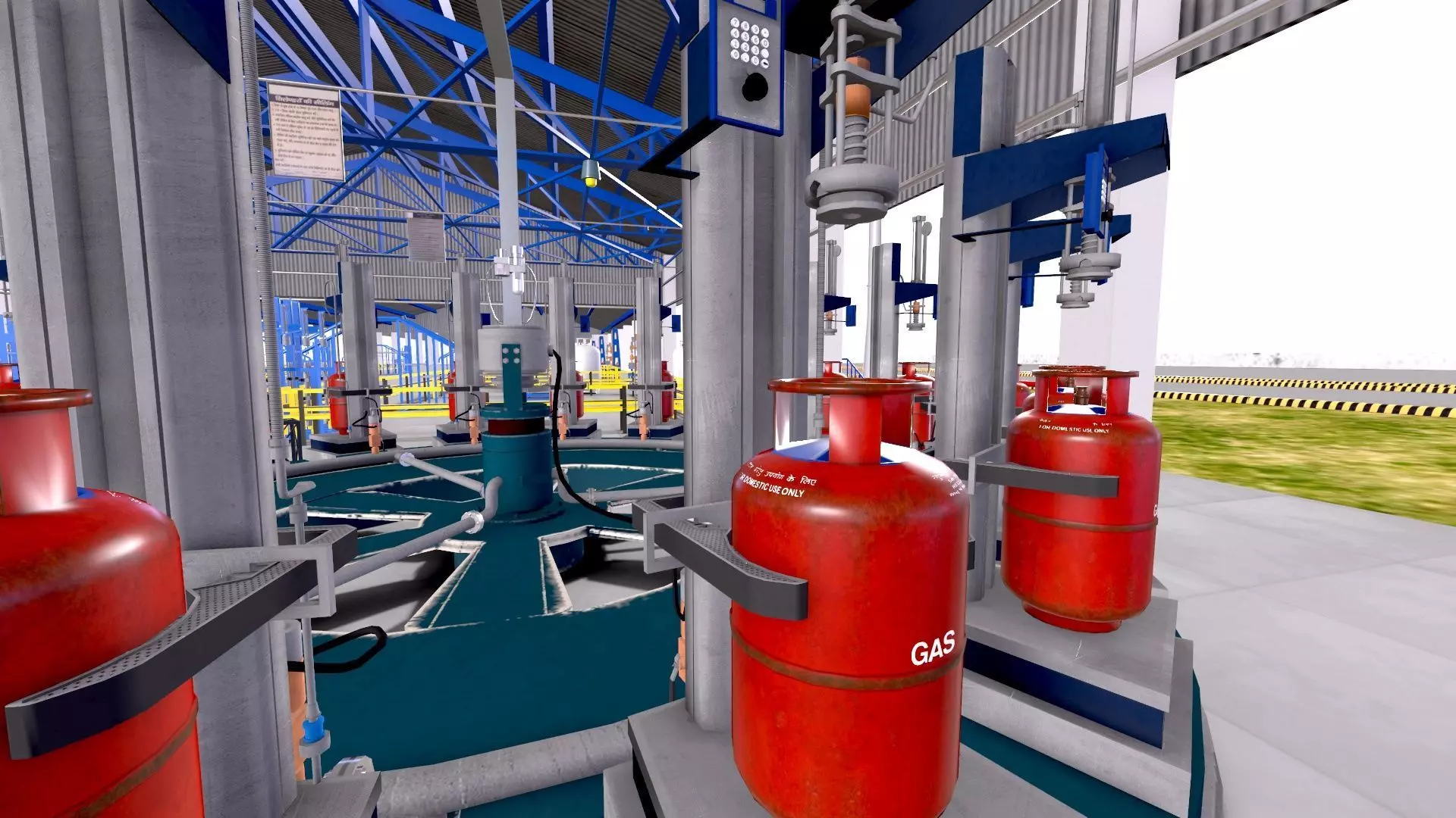 LPG Cylinder Robotic Loading System with Truck Low-poly 3D model_5