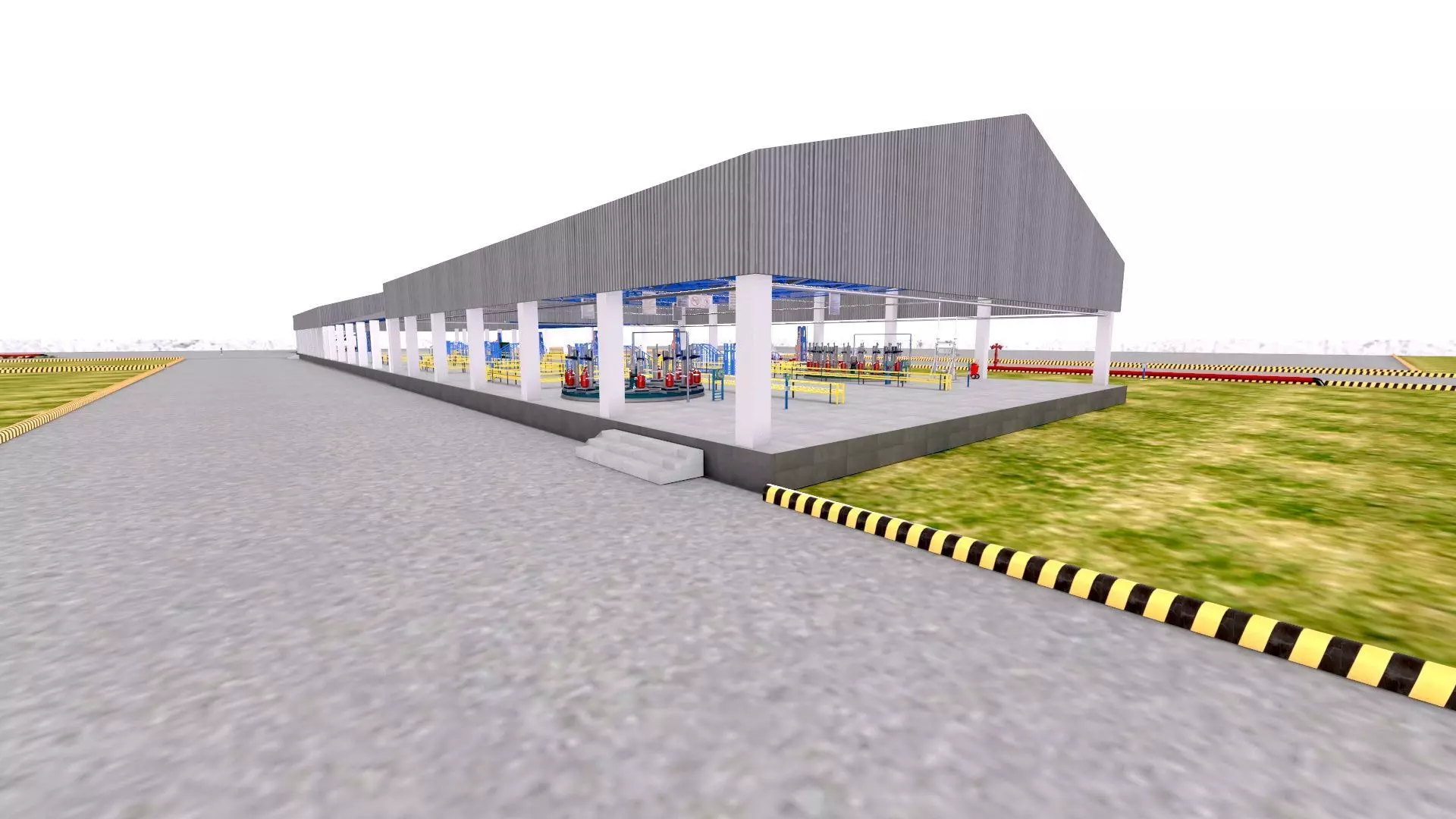 LPG Cylinder Robotic Loading System with Truck Low-poly 3D model_13