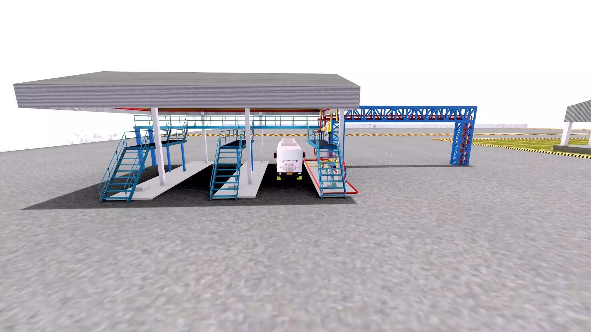 LPG Cylinder Robotic Loading System with Truck Low-poly 3D model_27