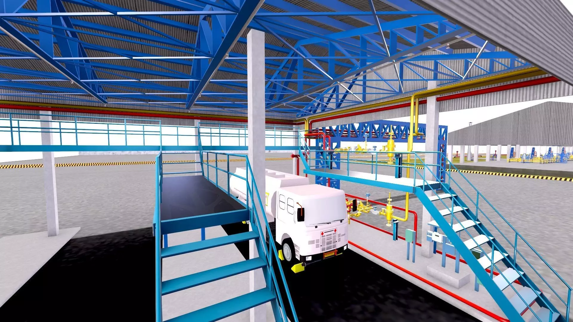 LPG Cylinder Robotic Loading System with Truck Low-poly 3D model_29