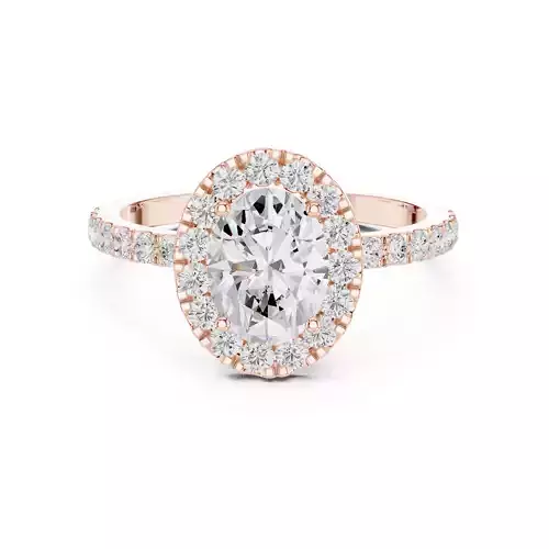 Oval Cut Halo Diamond Engagement Wedding Ring 3DM STL Video