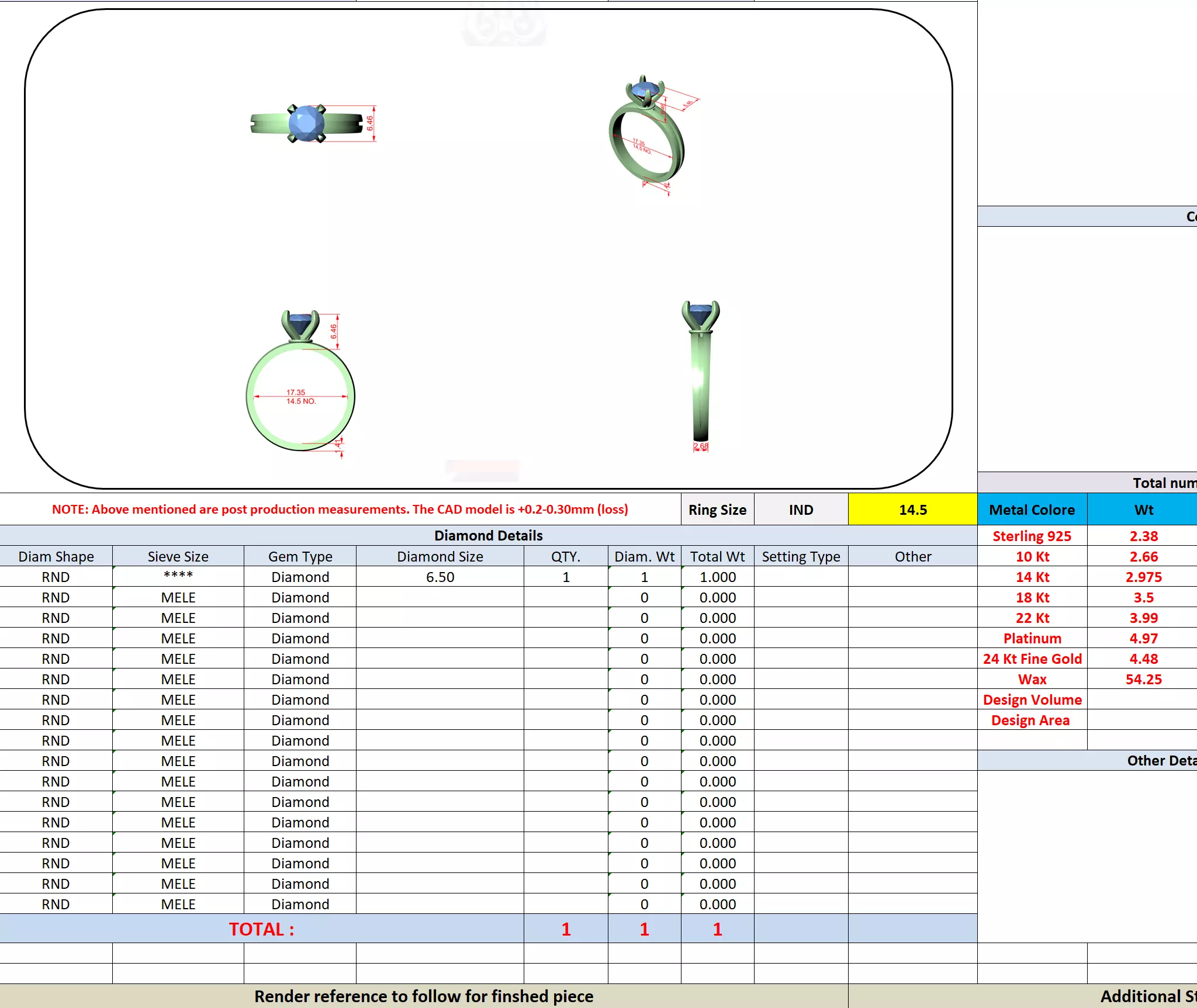 Solitaire Round Diamond Enamel Gap Wedding Ring 3DM STL Video 3D print model_13