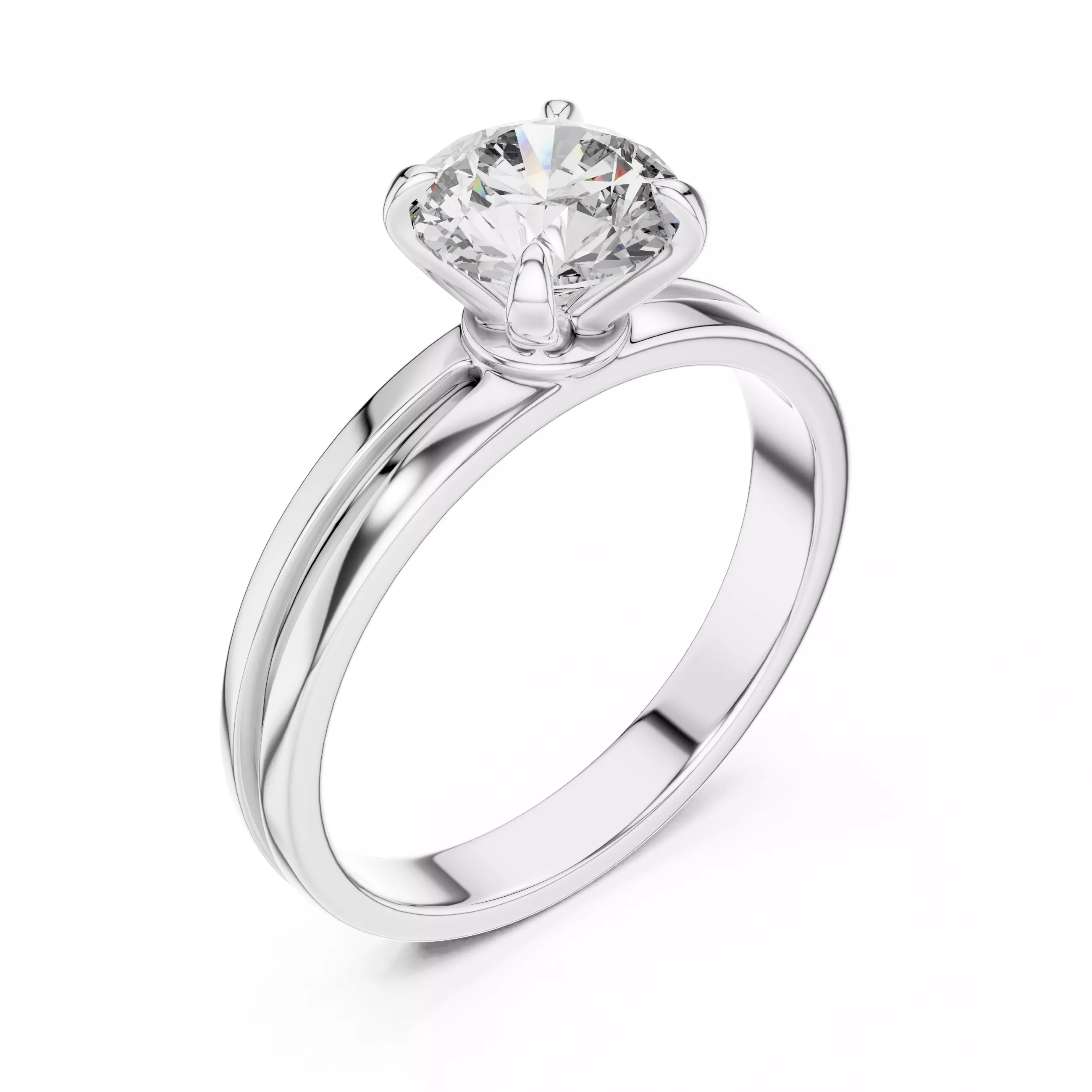 Solitaire Round Diamond Enamel Gap Wedding Ring 3DM STL Video 3D print model_10