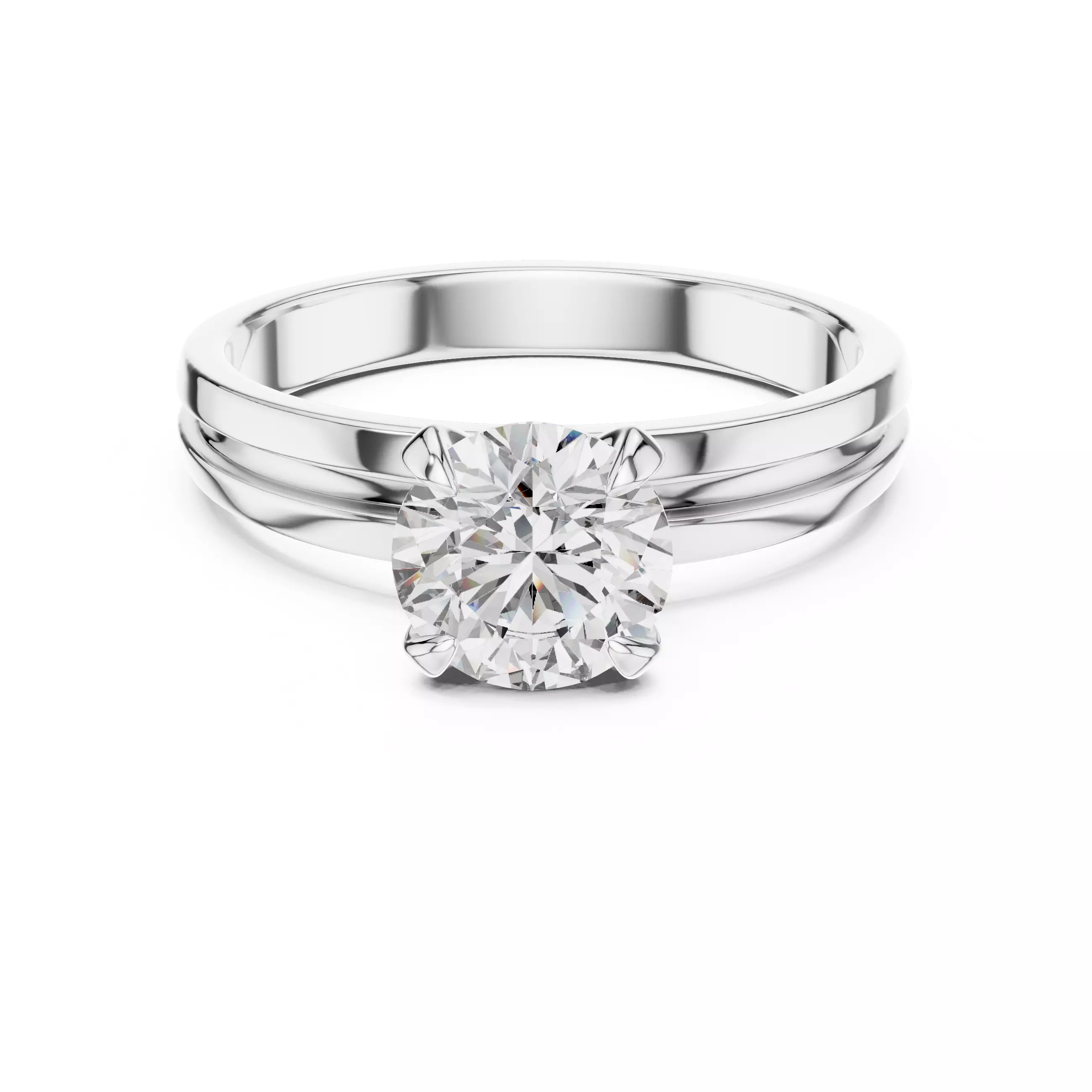 Solitaire Round Diamond Enamel Gap Wedding Ring 3DM STL Video 3D print model_2