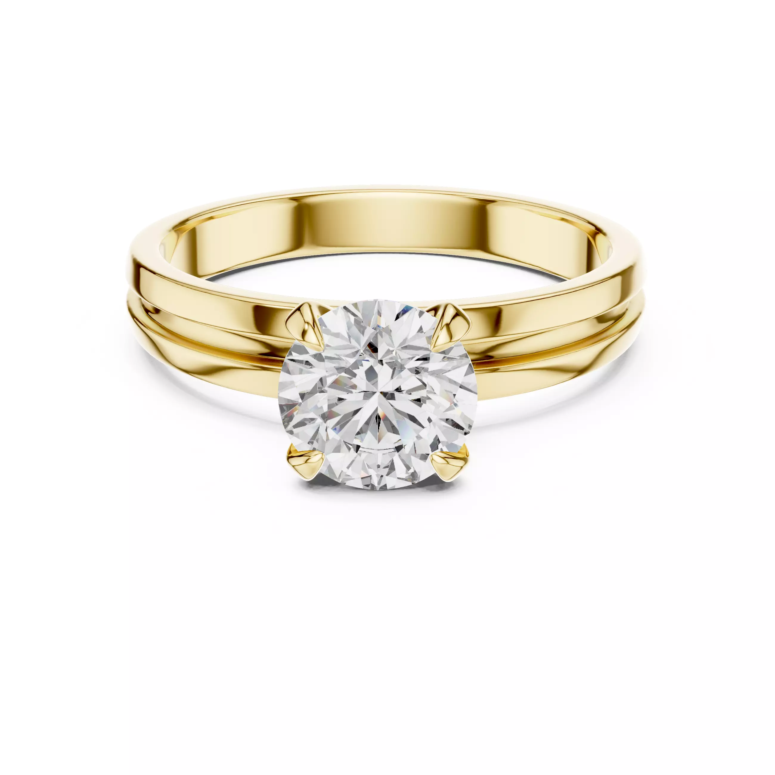 Solitaire Round Diamond Enamel Gap Wedding Ring 3DM STL Video 3D print model_1