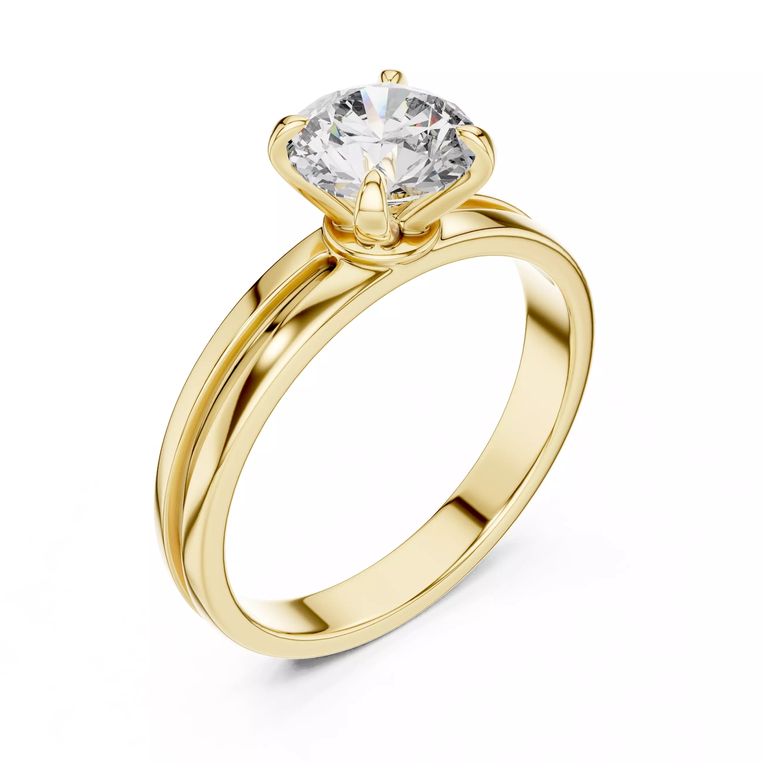 Solitaire Round Diamond Enamel Gap Wedding Ring 3DM STL Video 3D print model_7