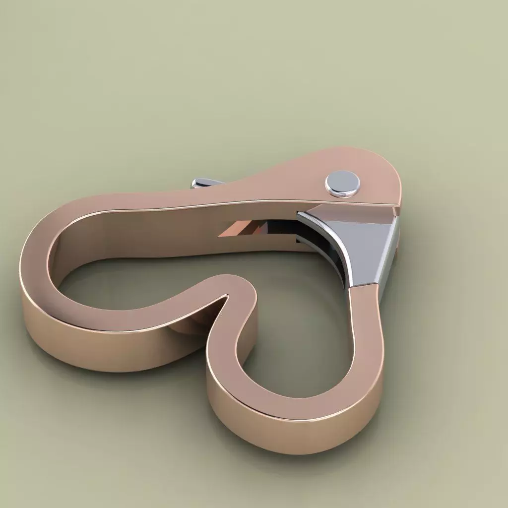 Heart Shaped Lobster Clasp Plain and Gem Version Jewelry Lock 3D print model_0