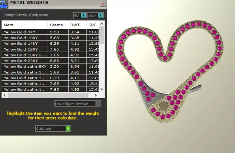 Heart Shaped Lobster Clasp Plain and Gem Version Jewelry Lock 3D print model_7