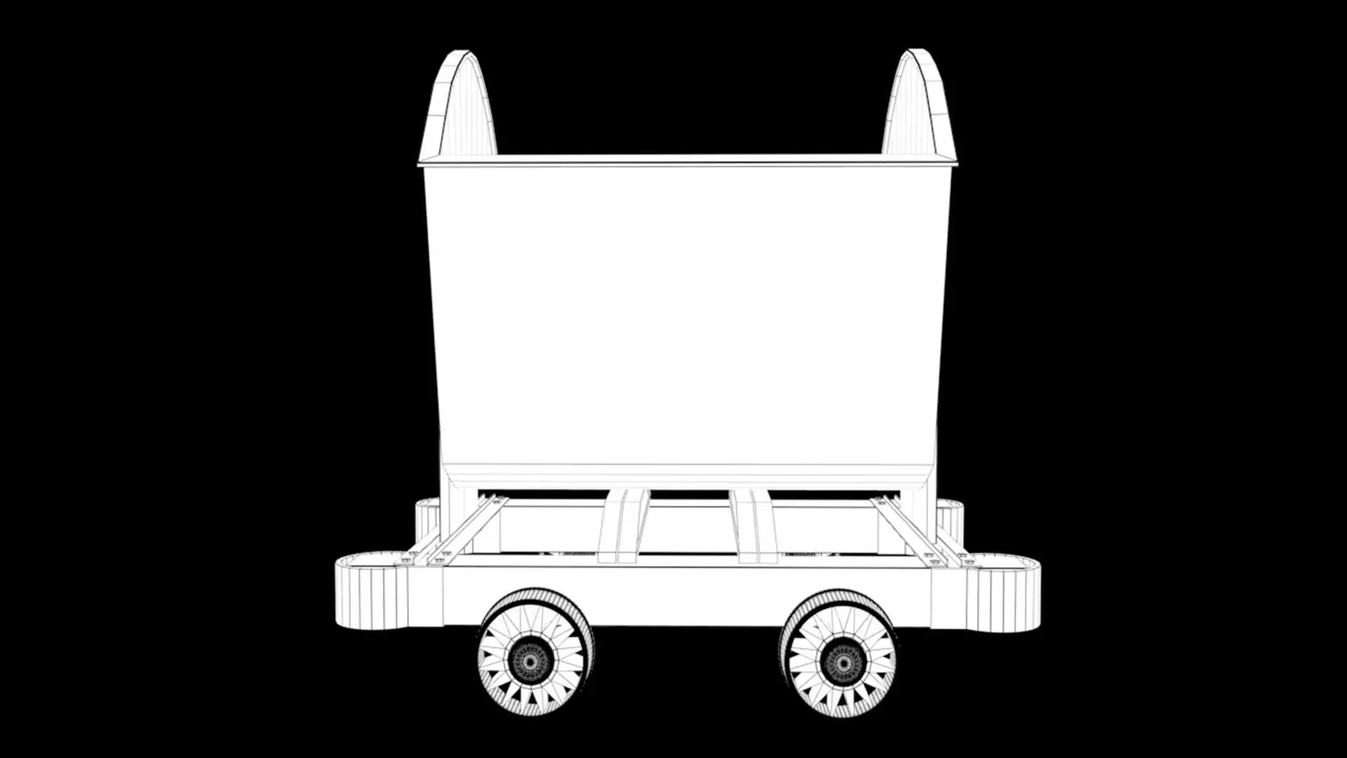 Mine Wagon Low-poly 3D model_6