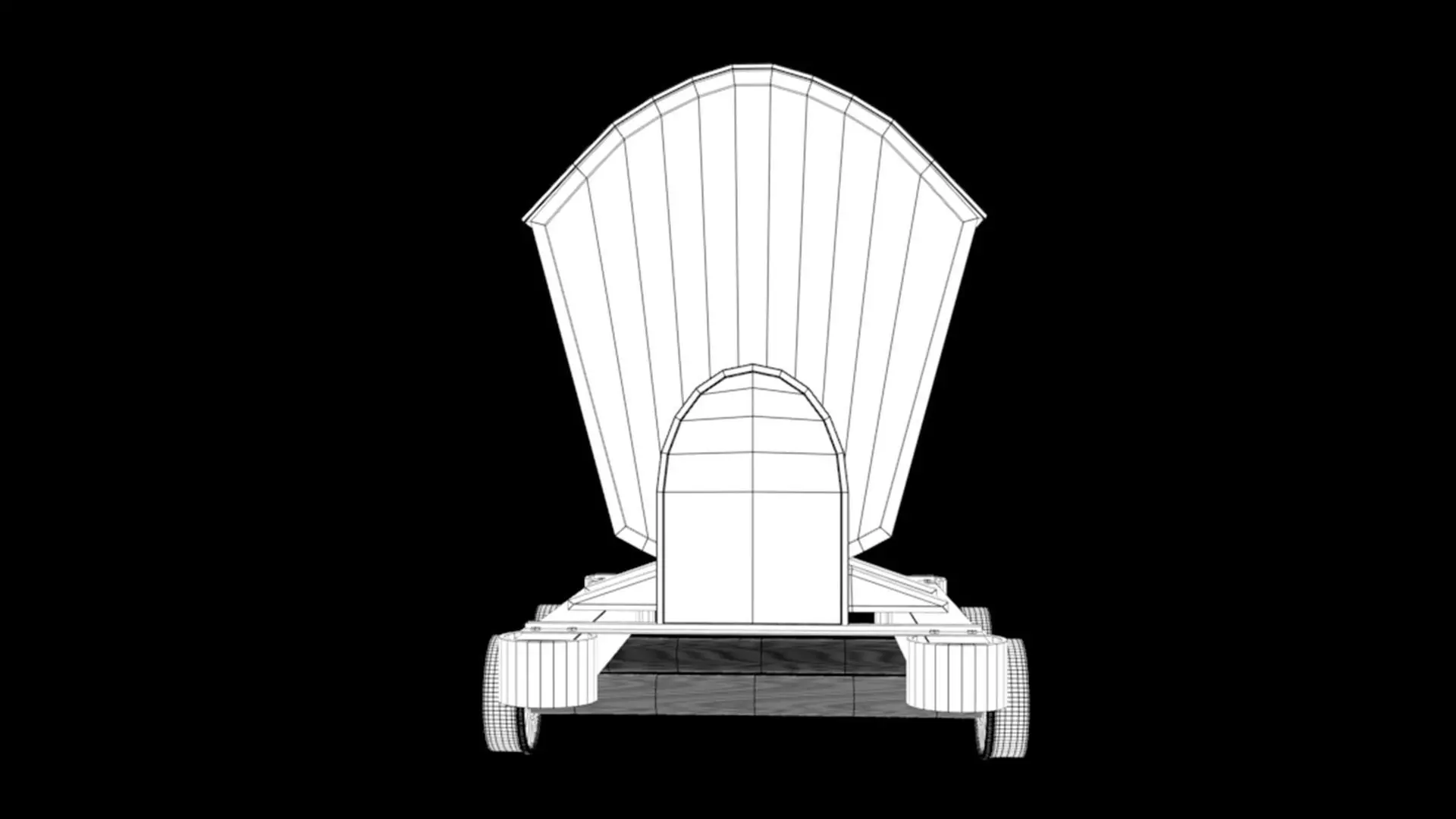 Mine Wagon Low-poly 3D model_7