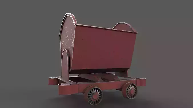 Mine Wagon Low-poly 3D model