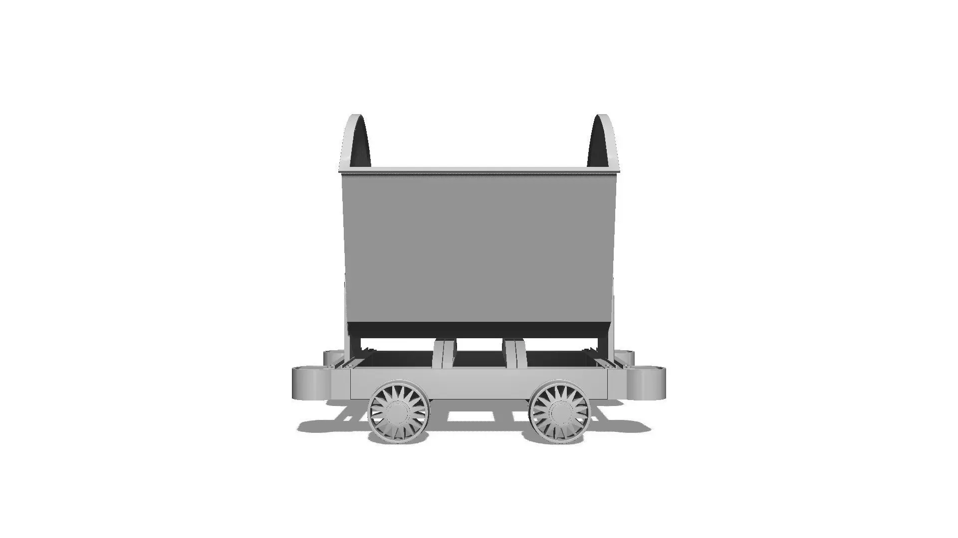 Mine Wagon Low-poly 3D model_4