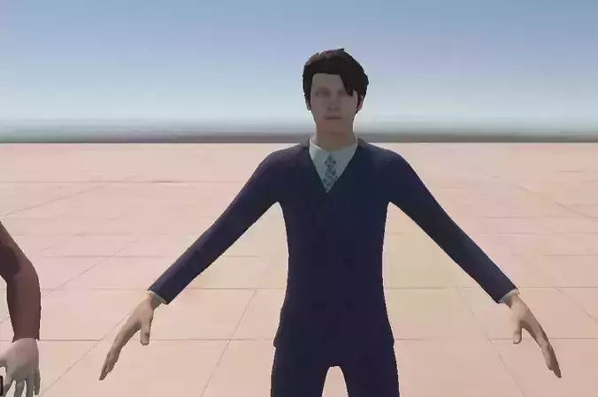 Rigged Human Character with Animations Textures FBX Prefab Pack