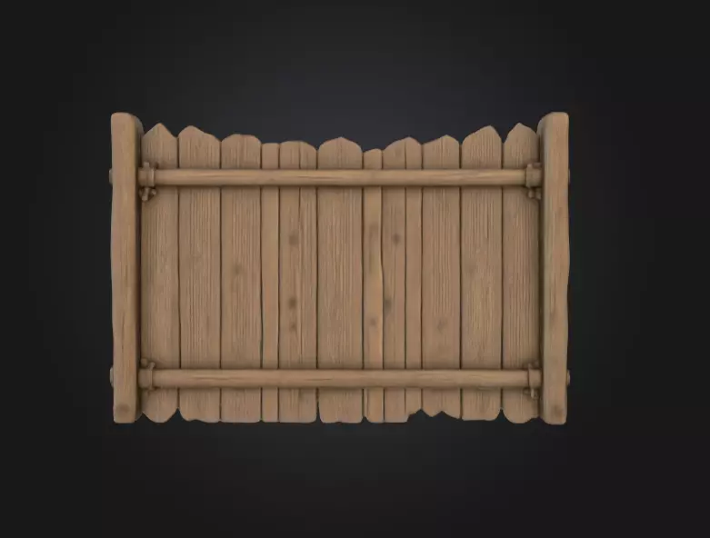 Rustic Wooden Signboard Low-poly 3D model_4