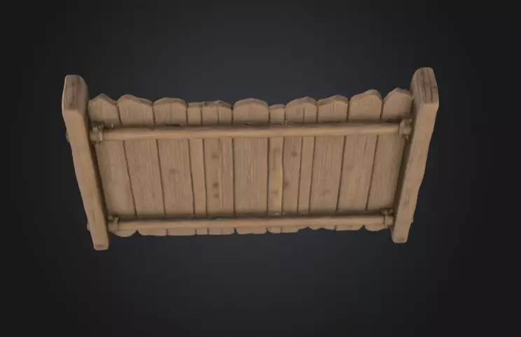 Rustic Wooden Signboard Low-poly 3D model_10