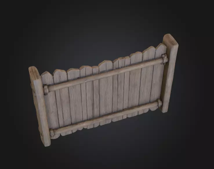 Rustic Wooden Signboard Low-poly 3D model_9