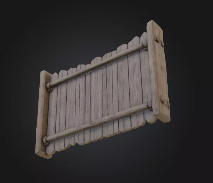 Rustic Wooden Signboard Low-poly 3D model_12