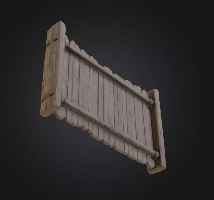 Rustic Wooden Signboard Low-poly 3D model_13