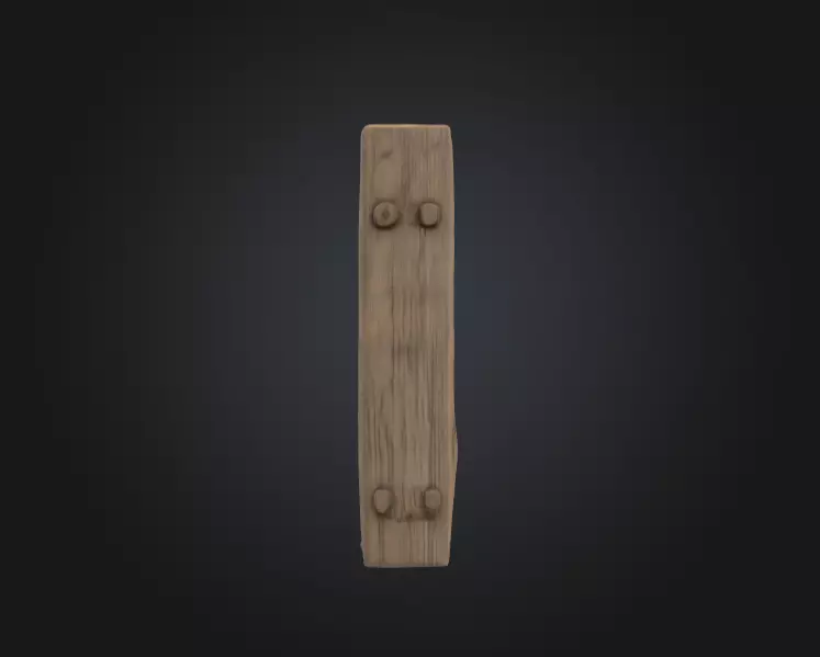 Rustic Wooden Signboard Low-poly 3D model_6