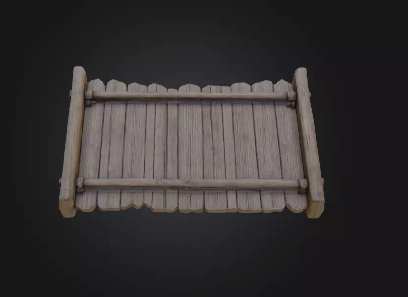 Rustic Wooden Signboard Low-poly 3D model_11