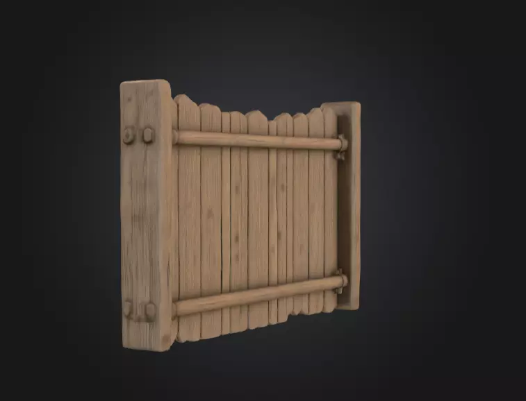 Rustic Wooden Signboard Low-poly 3D model_5