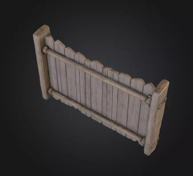 Rustic Wooden Signboard Low-poly 3D model_8