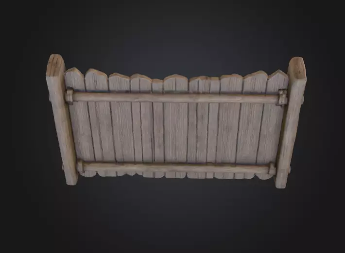 Rustic Wooden Signboard Low-poly 3D model_7