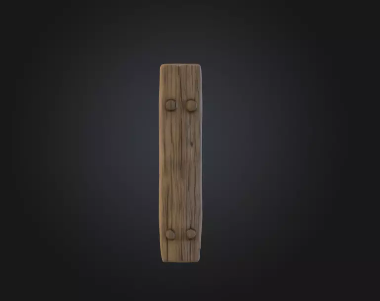 Rustic Wooden Signboard Low-poly 3D model_2