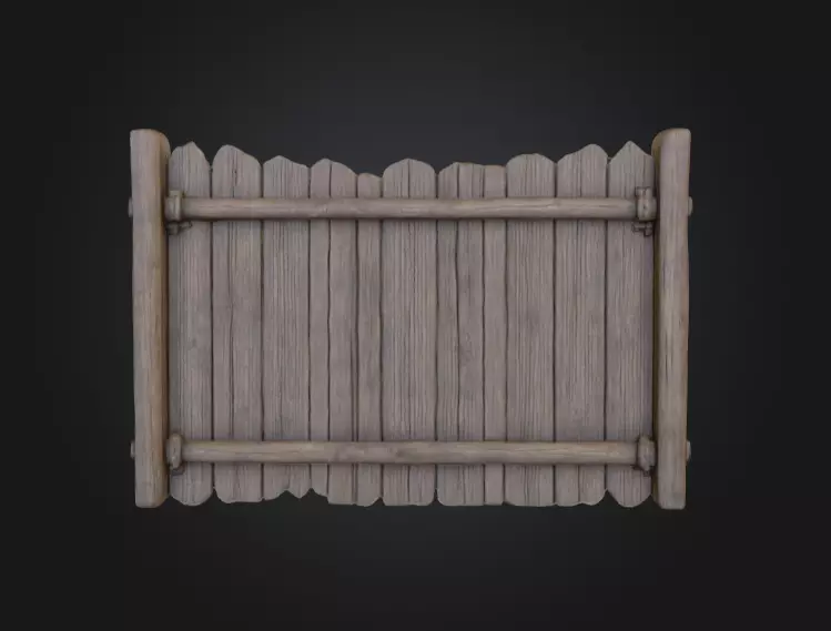 Rustic Wooden Signboard Low-poly 3D model_0