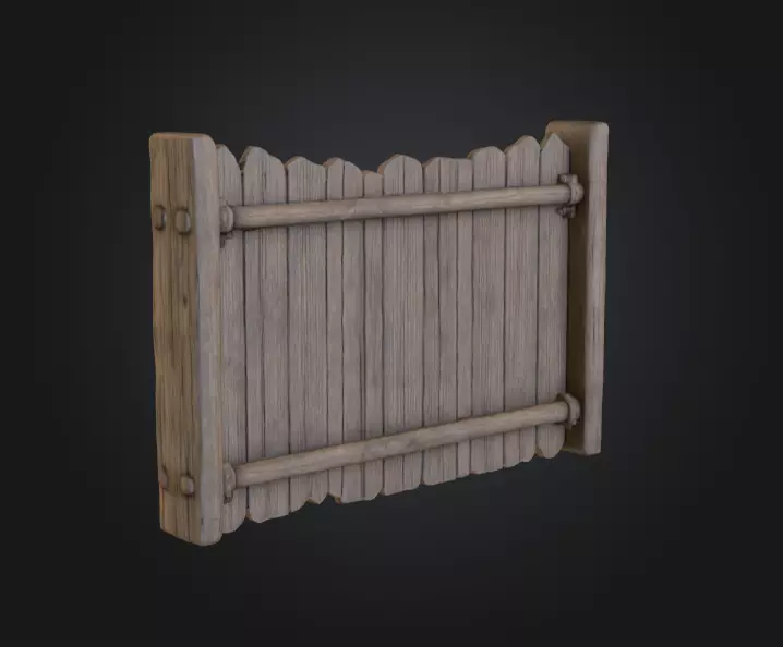 Rustic Wooden Signboard Low-poly 3D model_1
