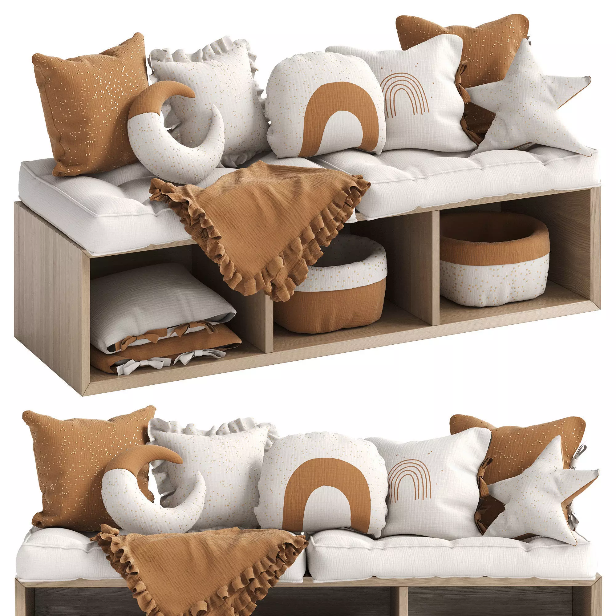 Decorative set of pillows for children 3D model