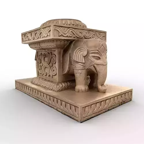 Elephants Stone Statue