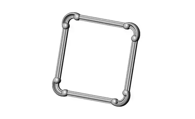 Square carved detailed corner scroll arc frame relief 3D print model