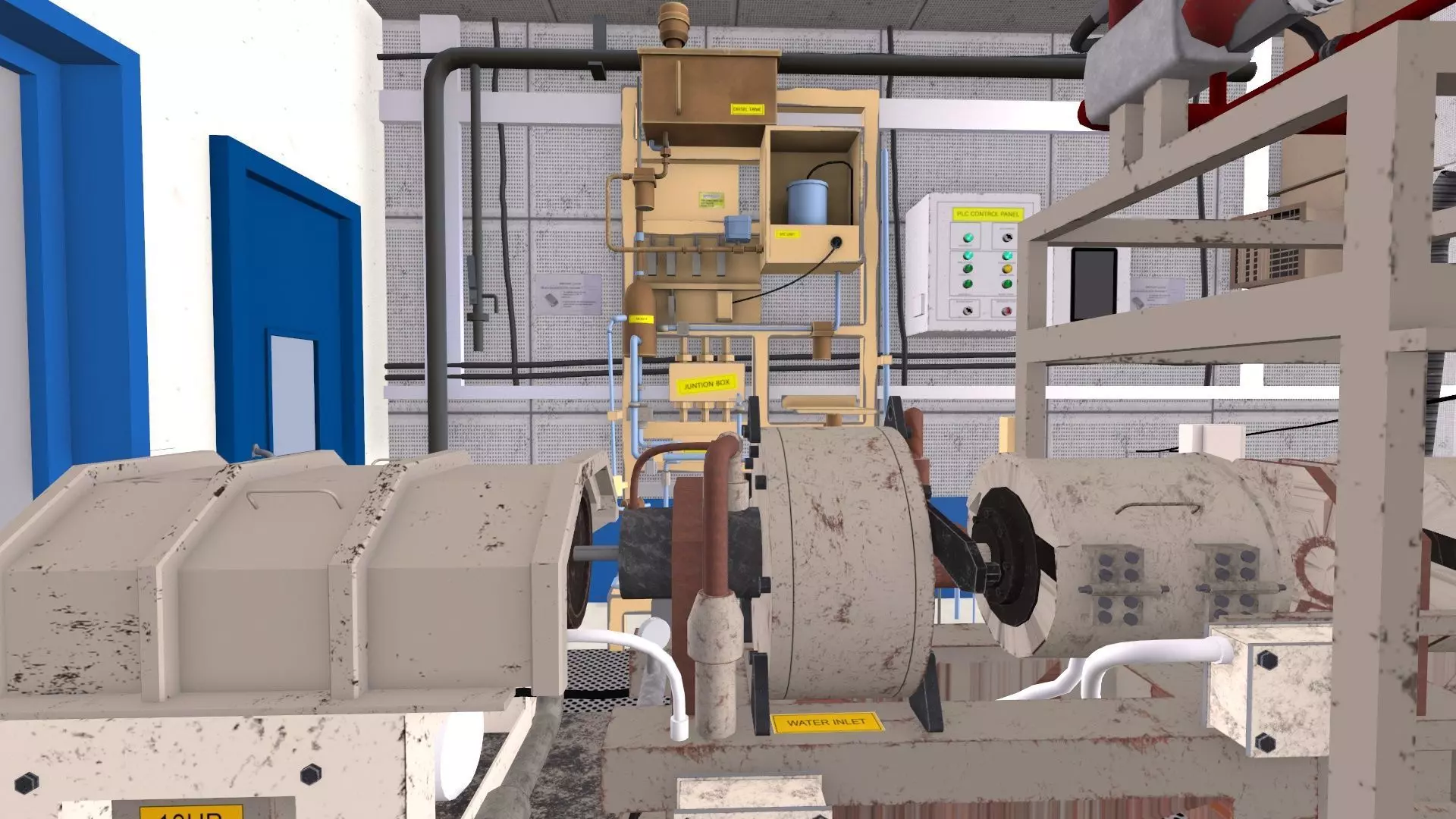 Engine Warehouse Low-poly 3D model_4