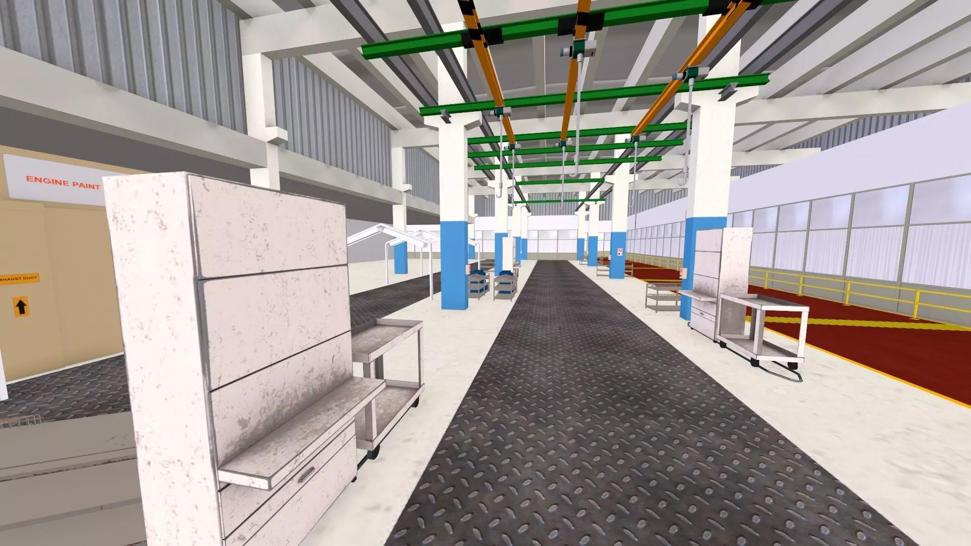 Engine Warehouse Low-poly 3D model_8