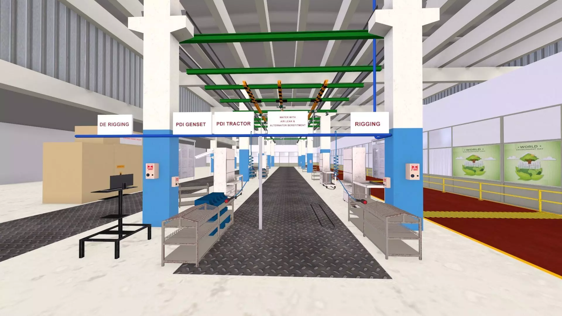 Engine Warehouse Low-poly 3D model_2