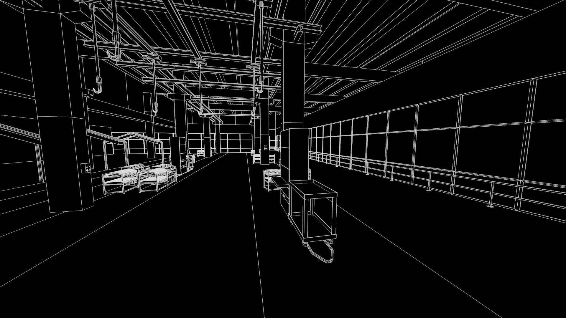 Engine Warehouse Low-poly 3D model_28