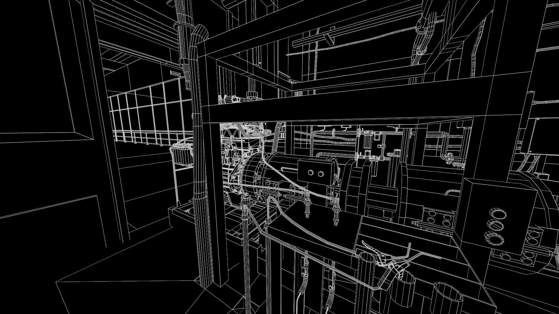 Engine Warehouse Low-poly 3D model_27