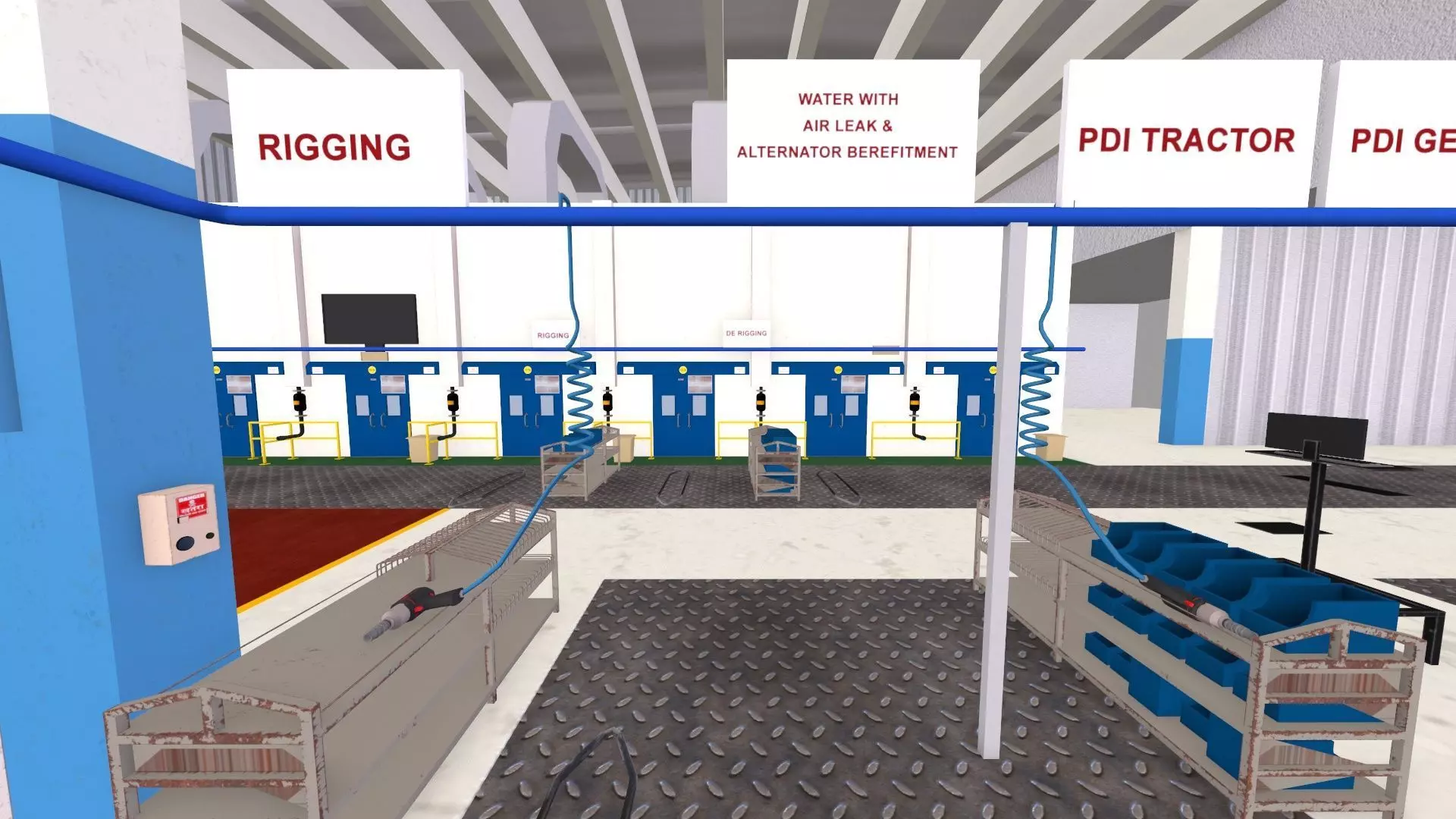 Engine Warehouse Low-poly 3D model_0