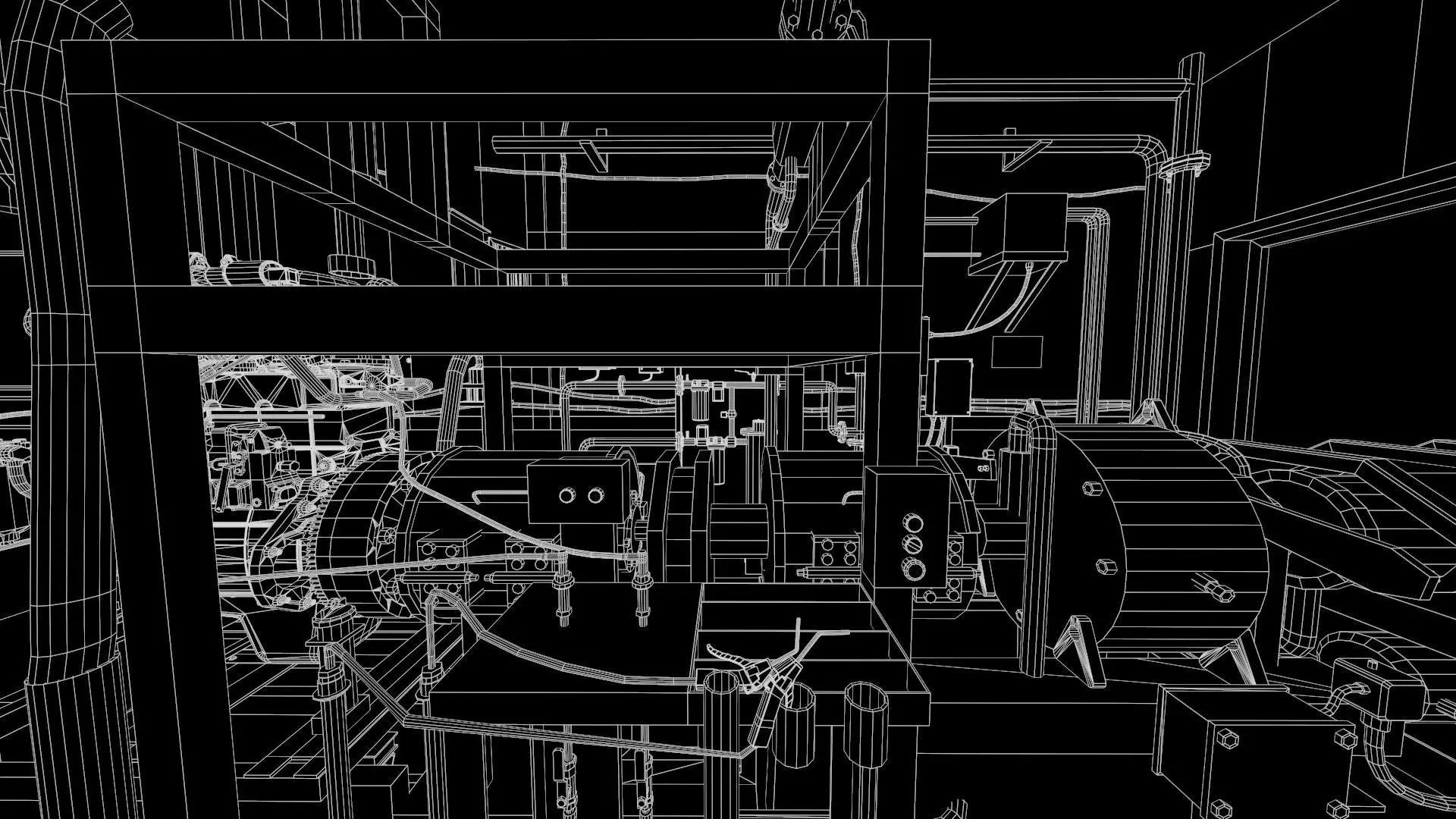 Engine Warehouse Low-poly 3D model_26