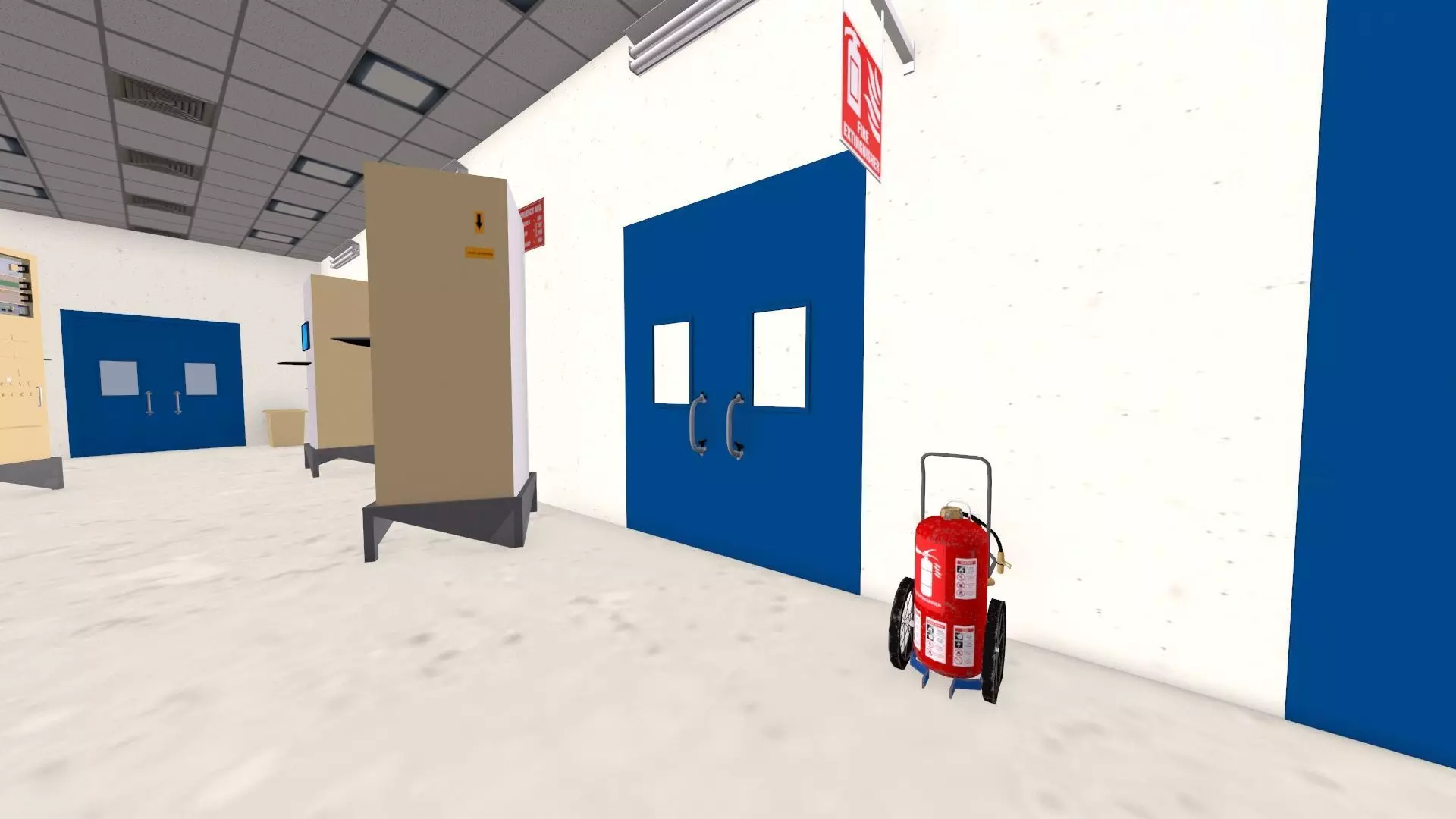 Engine Warehouse Low-poly 3D model_16