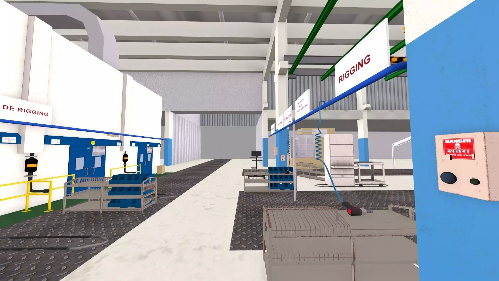 Engine Warehouse Low-poly 3D model_5