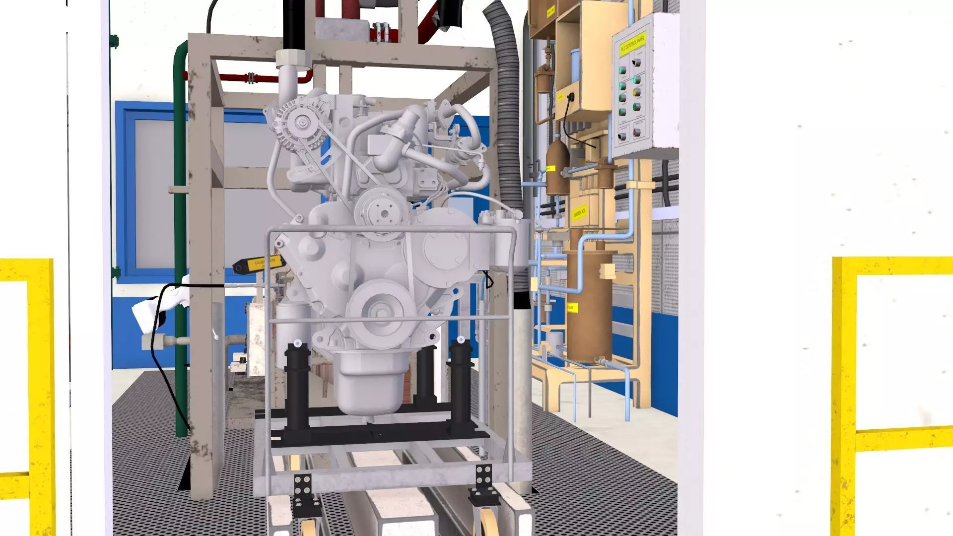 Engine Warehouse Low-poly 3D model_22