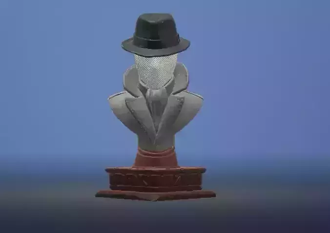 invisible man bust 3d printable model  