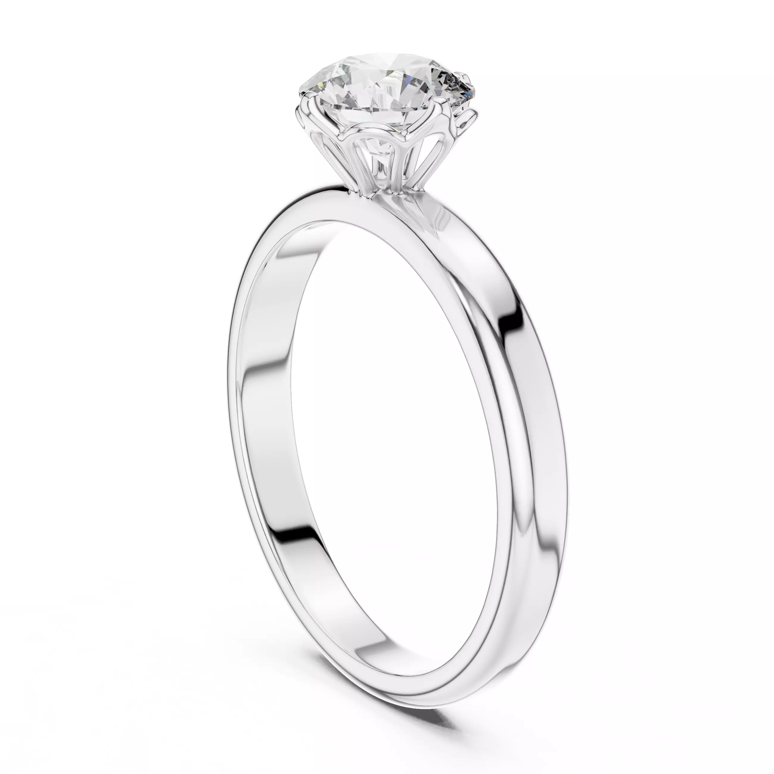 Solitaire Round Cut Diamond Engagement Ring 3DM STL Video 3D print model_9