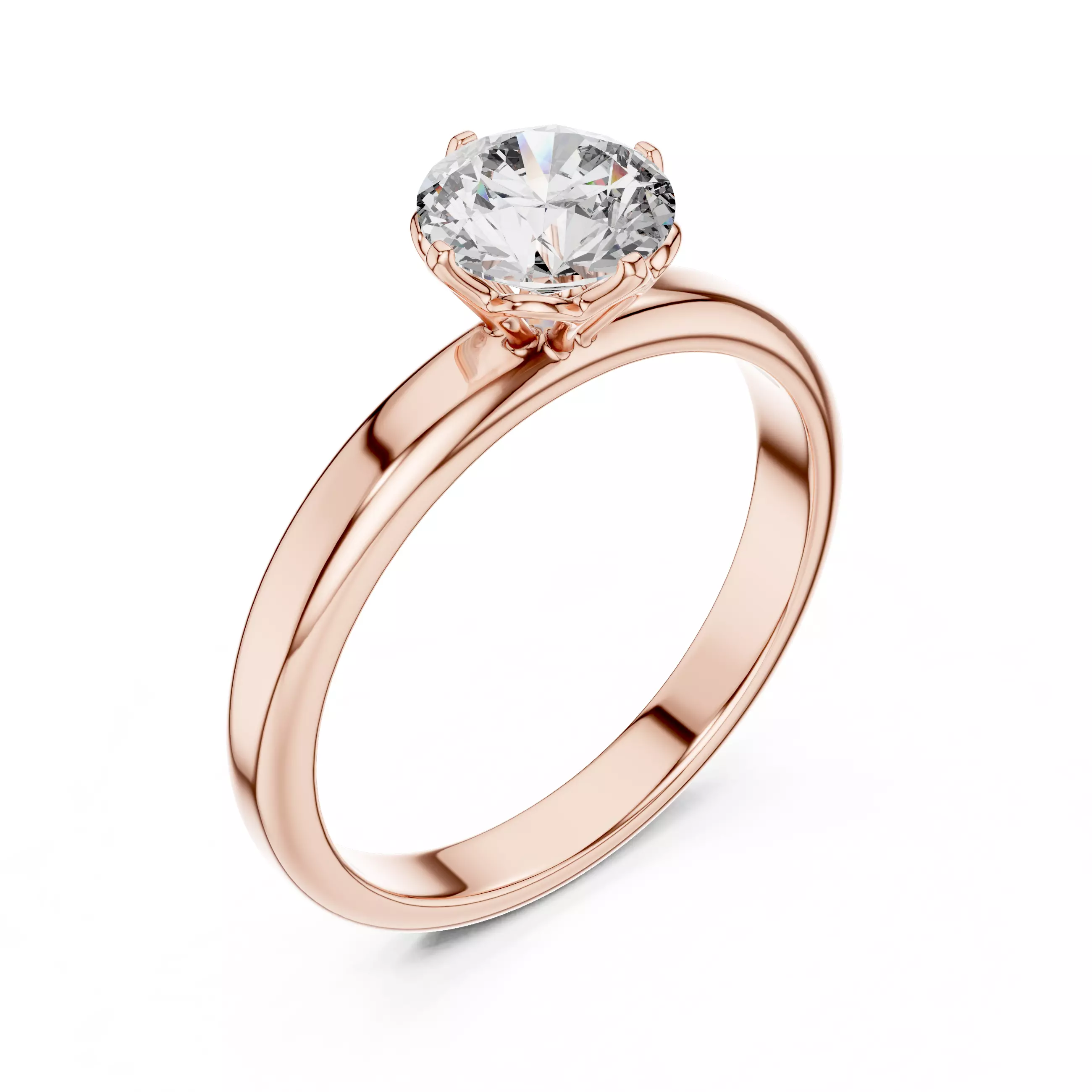 Solitaire Round Cut Diamond Engagement Ring 3DM STL Video 3D print model_4