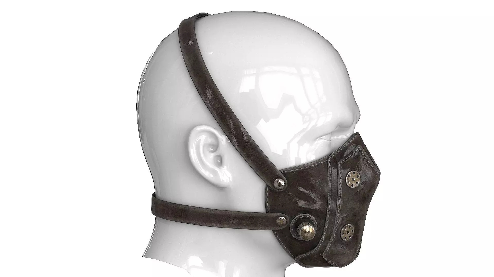 Postapocaliptico Face Mask Low-poly 3D model_1