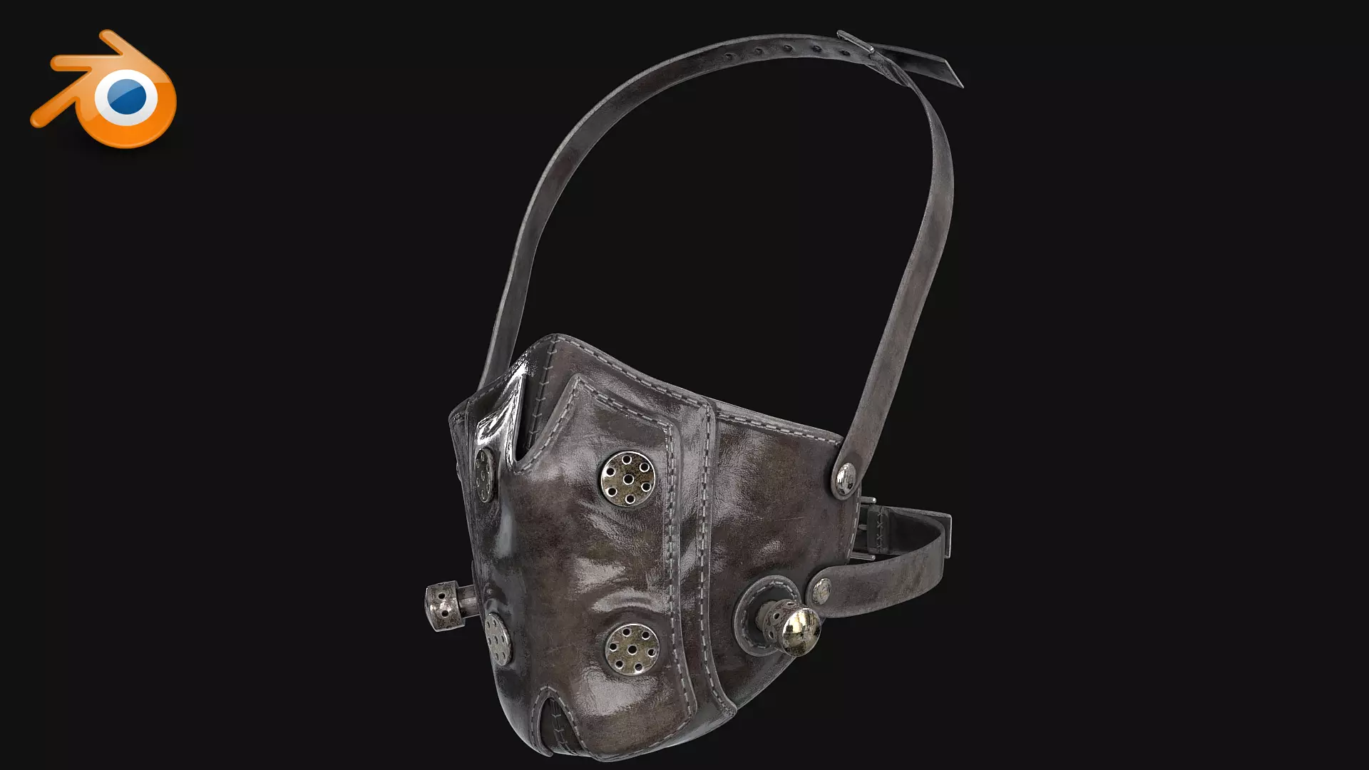 Postapocaliptico Face Mask Low-poly 3D model_6